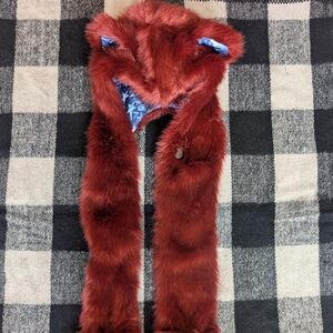 SpiritHoods USA Bear Collector Edition Red Faux Fur